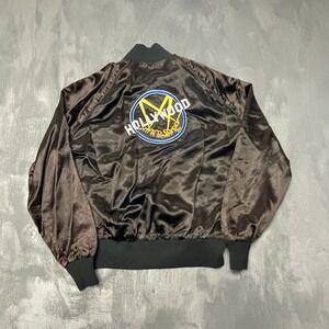 Vintage hollywood bomber jacket mens medium brown 1980s USA california eastwest